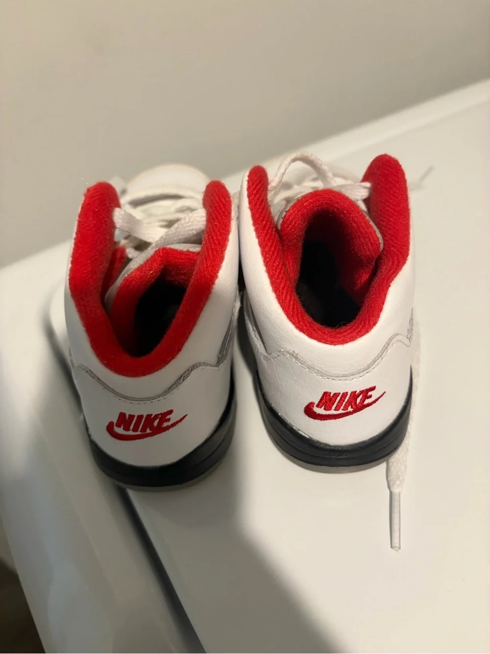 Jordan Toddler White and Red Low-Top Sneakers